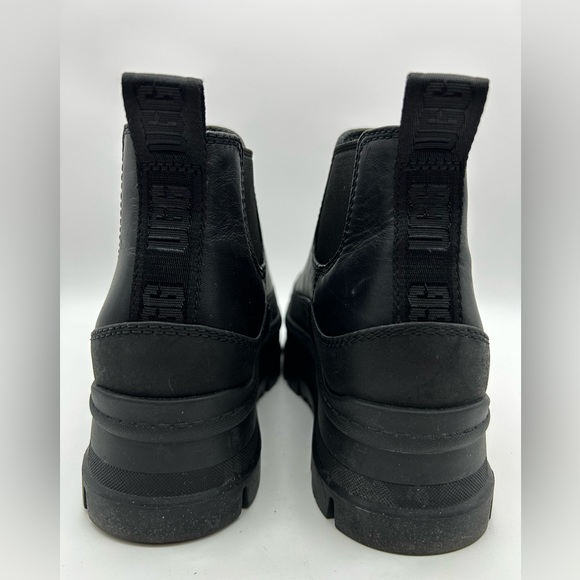 UGG BLACK MERINA WATERPROOF LEATHER PLATFORM BOOTS, WOMEN EUR 38 US 7 - Picture 6 of 11